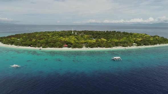 Aerial view of Balicasag Island, Philippines.