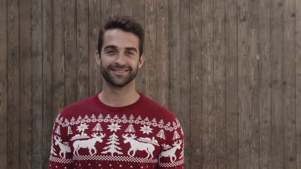 Smiling Guy In Christmas Jumper