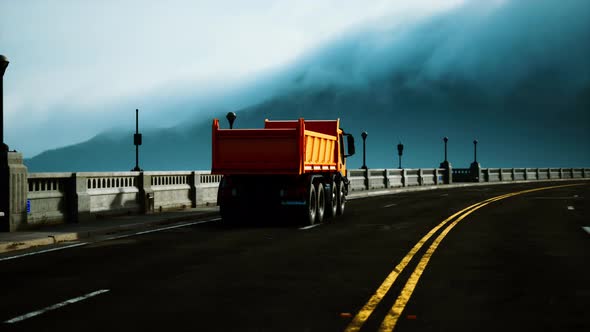 Big Lorry Truck on the Bridge