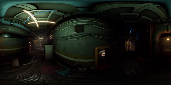 A Long Corridor with Many Open Doors of a Lost Place alt