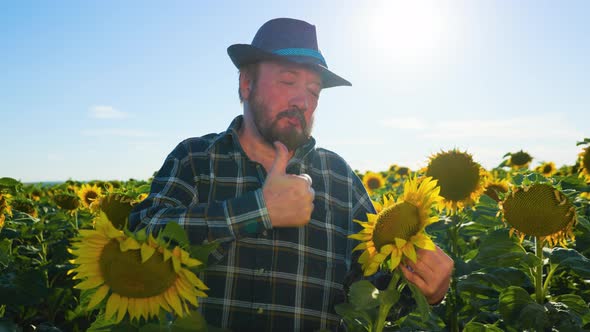 Elderly Satisfied Man Looking at Camera with Thumbs Up