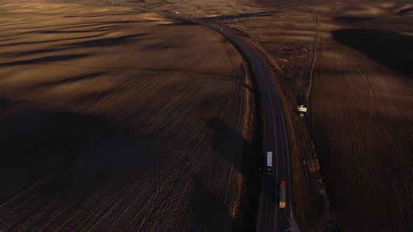 Highway road on sunset