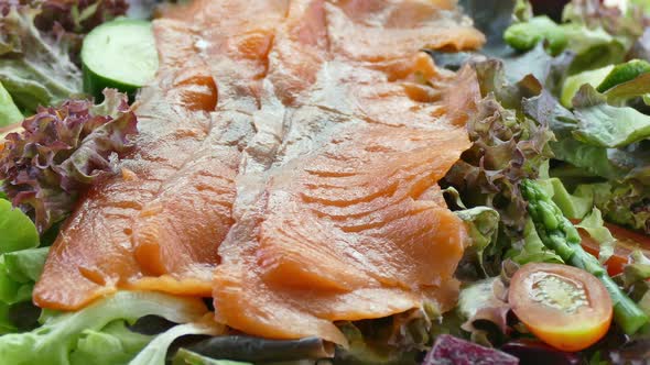 Salmon meat salad