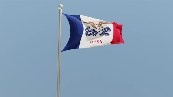 Iowa flag on flagpole.