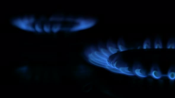 Blue Gas Flame at Stove