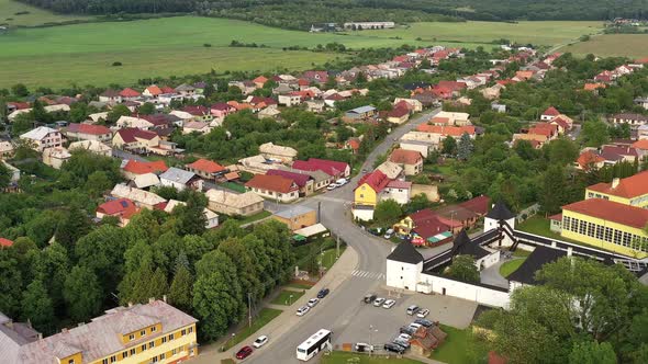 Aerial view of Divin village in Slovakia