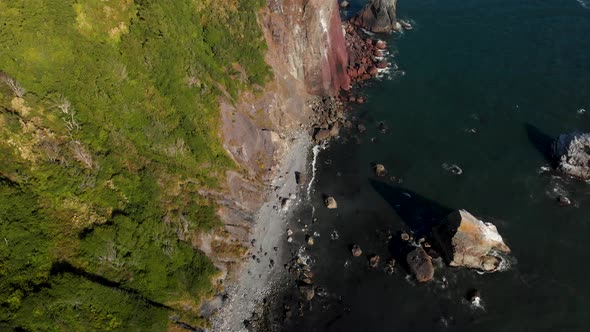 Klamath River Mouth Flows into the Pacific Ocean Drone in Humboldt County 4K