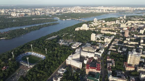 Kyiv, Ukraine. Aerial View. Slow Motion