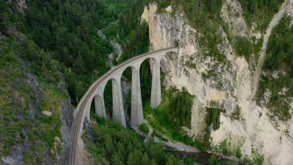 Famous Viaduct in Switzerland at the Village of Filisur
