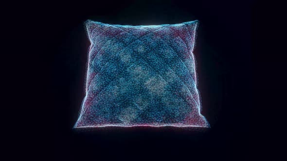 Matelasse Pillow Hologram Rotating 4k