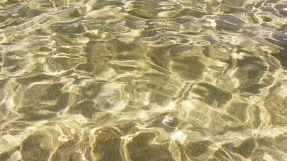 Top Down Closeup Pure Sea Water Texture Slow Motion of Sun Rays Reflection RED