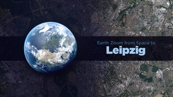 Leipzig (Germany) Earth Zoom to the City from Space