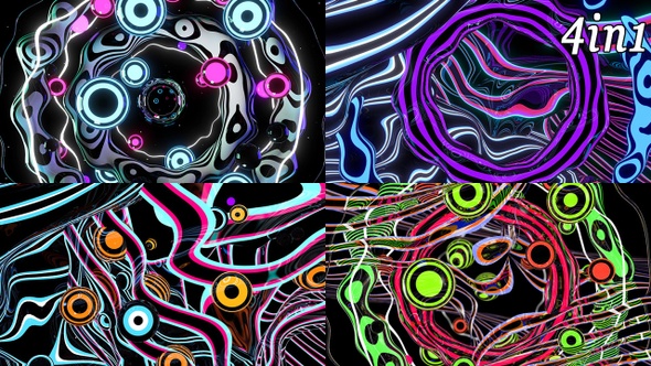 Hypno Colors - VJ Loop Pack (4in1)