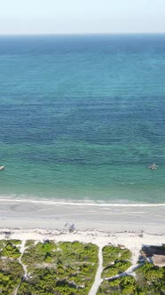 Tanzania  Vertical Video of the Ocean Near the Coast of Zanzibar Slow Motion