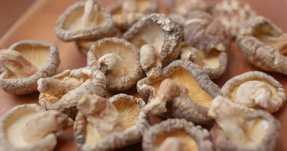 Stack of dry mushroom
