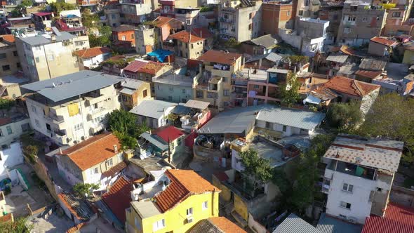 Aerial View of Damaged Buildings After Earthquake