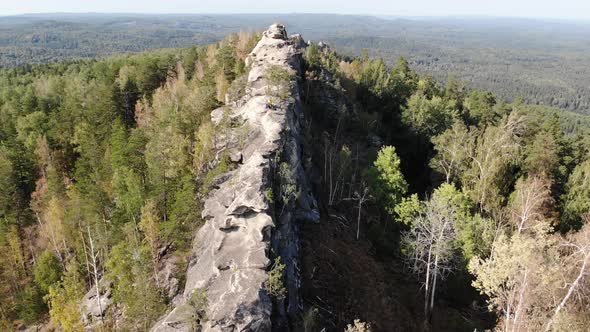 Aerial View of the Rocky Massif Arakul Shikhany Ural