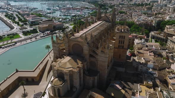 Gothic Medieval Cathedral of Palma De Mallorca in Spain