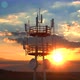 Aerial View of the Top of Telecommunication Tower against Scenic Sunset - VideoHive Item for Sale