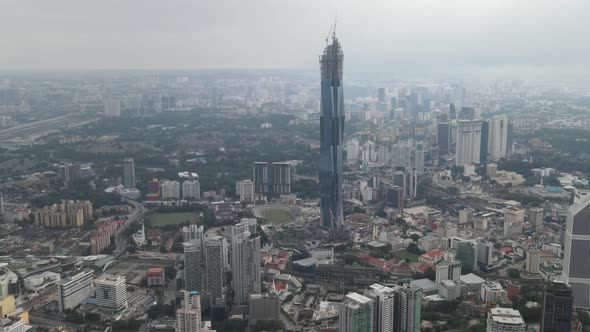 Aerial view of the tallest Building in the World