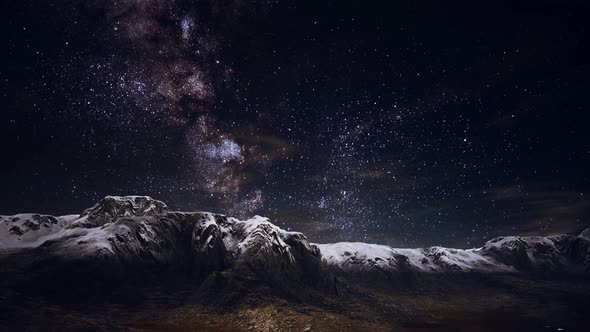 Himalaya Mountain with Star in Night Time alt