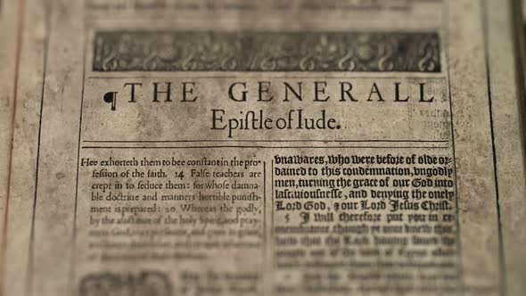 The General Epistle Of Jude, Slider Shot, Old Paper Bible, King James Bible