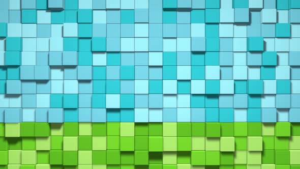 Video game geometric mosaic waves pattern