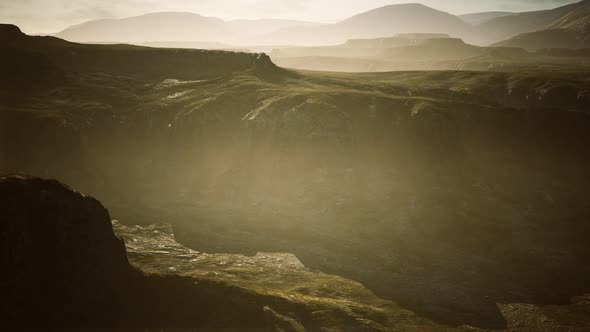 Typical Landscape of the Iceland Green Hills