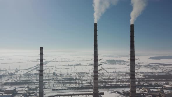 Chimneys of a Thermal Power Plant