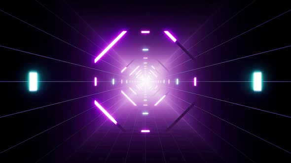 Flashing Purple Light Tunnel VJ Loop