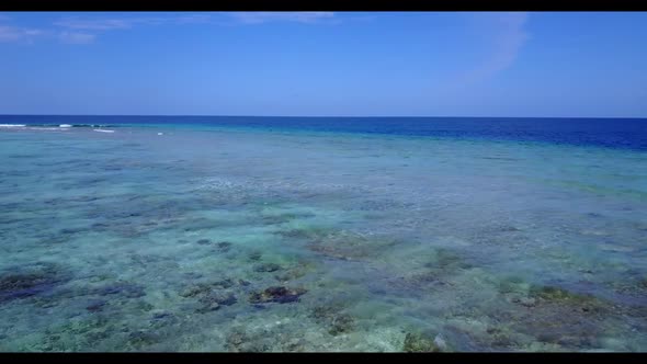 Aerial drone view abstract of luxury coastline beach vacation by clear ocean with white sand backgro