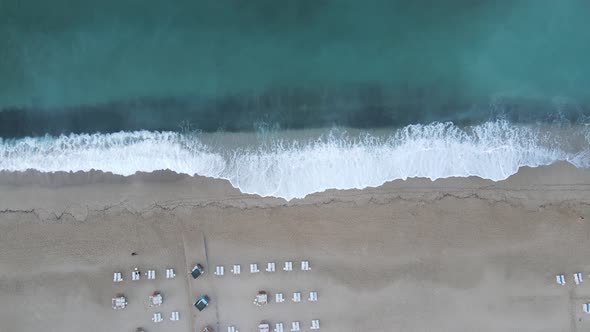 Aerial View of the Beach at the Seaside Resort Town. Turkey