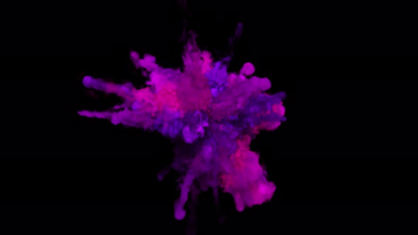 Explosion of Colorful Purple Smoke