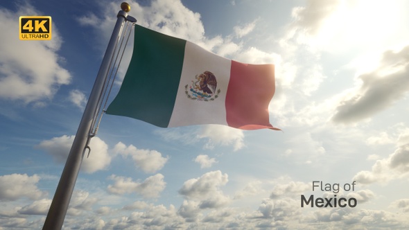 Mexico Flag / Mexican Flag on a Flagpole - 4K