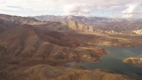 Mountain Lake High in the Mountains Epic Footage Shot on a Drone