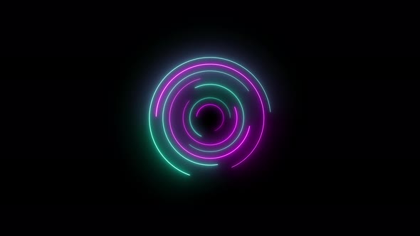 blue and purple neon circles