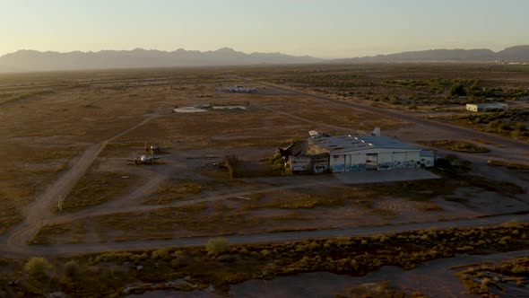 Abandoned Airfield with Planes Boneyard Aerial