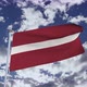 Latvia Flag With Sky 4k - VideoHive Item for Sale