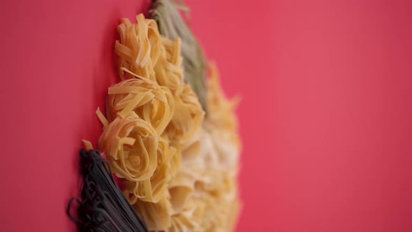 Vertical video: Pasta and spaghetti in a plate