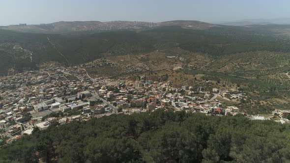 Aerial of Mount Tabor and Daburiyya village