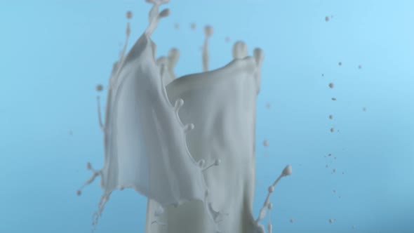 Milk splashing in slow motion, shot with Phantom Flex 4K at 1000 frames per second