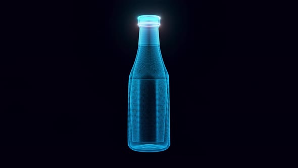 Empty Ketchup Bottle Hologram 4k