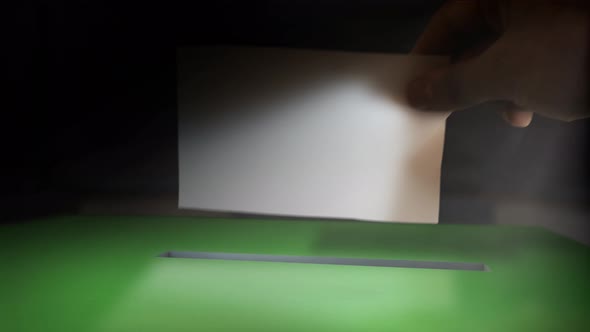 Digital Composite Hand Voting To National Flag OF Libya 