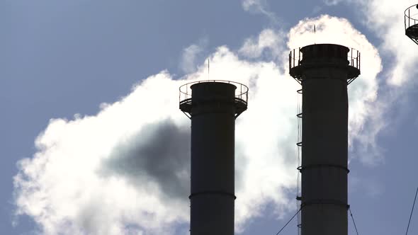 Smoke Comes From the Chimney. Air Pollution. Ecology. Kyiv. Ukraine