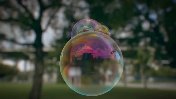 The Flight Of A Soap Bubble On The Street  360° alt