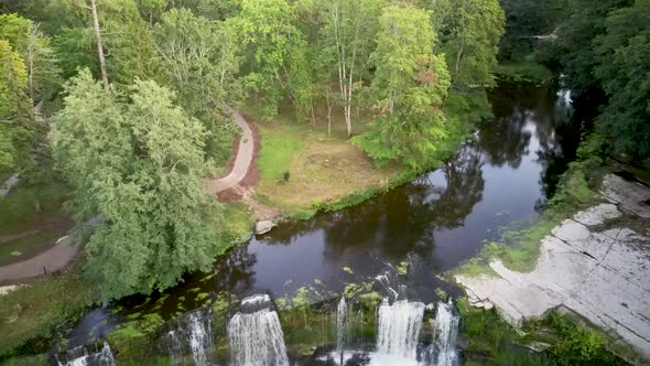 Aerial View of the Keila Waterfall Estonia 