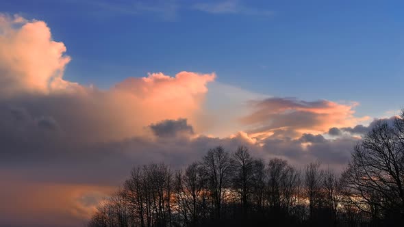 Clouds In The Sky At Sunset