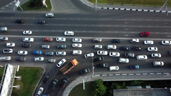 Drones Eye View - Traffic Jam Top View, Transportation Concept 1