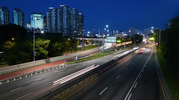 Olympic Boulevard Night Traffic