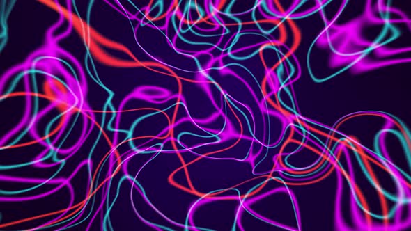 Neon Lines Abstract  Psyhodelic Animation 4K Loop